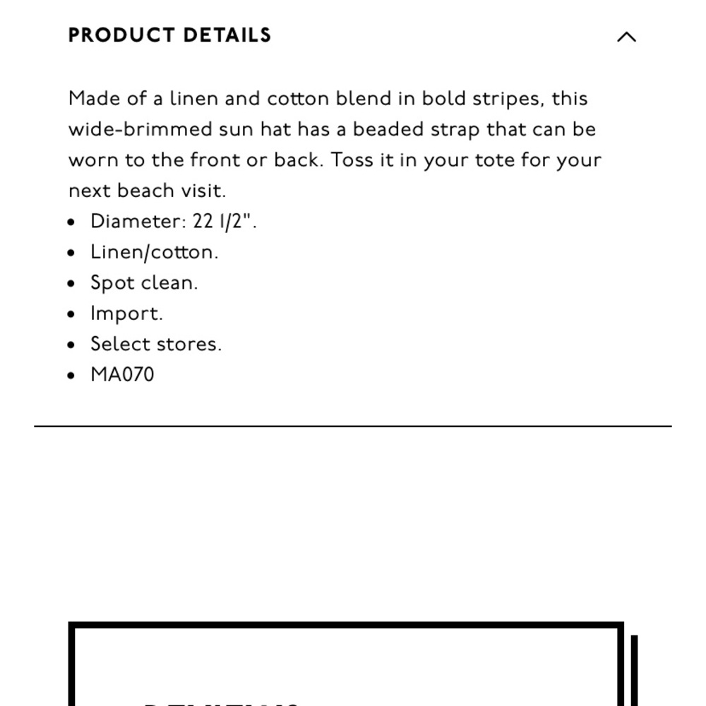 Madewell Striped Linen-Cotton Oversized Sunhat - Picture 2 of 2